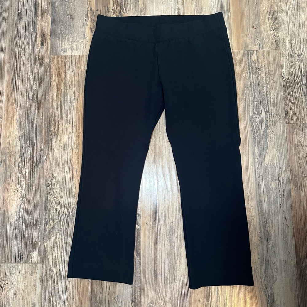 Lilly Pulitzer Black Ponte Knit Pull On Pants XL Crop Back Pockets RN 88189
